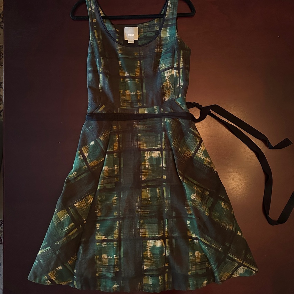 Maeve Green Art Patterned Dress